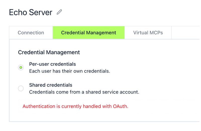 MCP Gateway Authentication Options